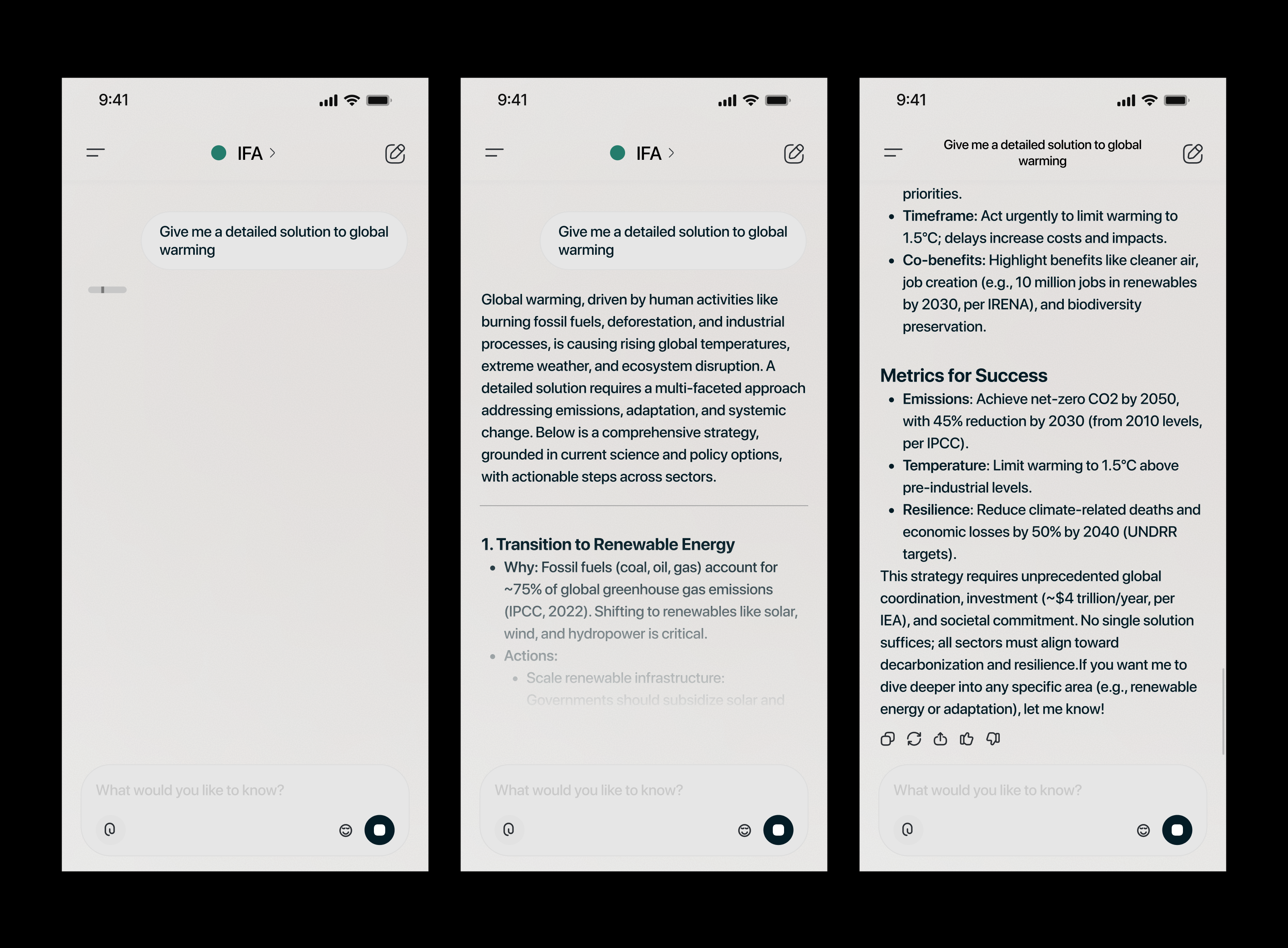 The User Prompting Flow - Response Screen